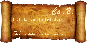 Csintalan Brigitta névjegykártya