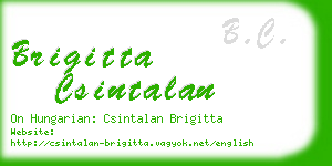 brigitta csintalan business card
